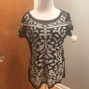 I.N.C. Patterned Embroidered Blouse